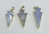 NGP1920 15*30mm - 18*40mm arrowhead agate gemstone pendants