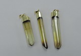 NGP1931 6*50mm - 8*55mm stick lemon quartz pendants wholesale