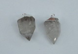 NGP1934 18*35mm - 20*40mm faceted nuggets white crystal pendants