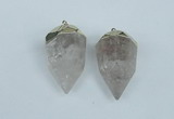 NGP1936 18*35mm - 20*40mm faceted nuggets white crystal pendants