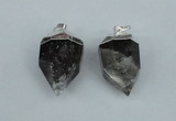 NGP1937 18*35mm - 20*40mm faceted nuggets smoky quartz pendants