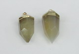 NGP1938 18*35mm - 20*40mm faceted nuggets yellow phantom quartz pendants