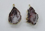 NGP1969 25*40mm - 30*50mm freeform druzy agate gemstone pendants