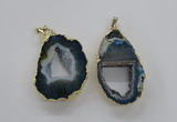 NGP1971 25*40mm - 30*50mm freeform druzy agate gemstone pendants