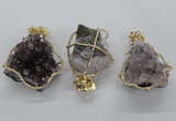 NGP1992 35*40mm - 40*45mm freeform druzy amethyst pendants