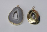 NGP1994 35*45mm - 40*50mm freeform plated druzy agate pendants