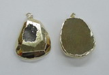 NGP1997 35*45mm - 40*50mm freeform plated druzy agate pendants