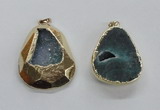 NGP1999 35*45mm - 40*50mm freeform plated druzy agate pendants