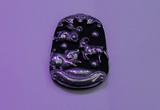 NGP2012 38*55mm carved silver plated matte black obsidian pendants