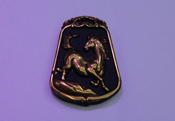 NGP2019 38*52mm carved gold plated matte black obsidian pendants