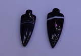 NGP2050 15*40mm - 18*45mm arrowhead striped agate pendants