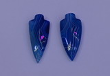 NGP2054 15*40mm - 18*45mm arrowhead striped agate pendants