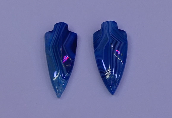 NGP2054 15*40mm - 18*45mm arrowhead striped agate pendants