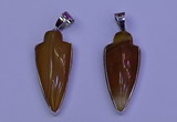 NGP2058 15*40mm - 18*45mm arrowhead striped agate pendants