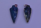 NGP2061 15*40mm - 18*45mm arrowhead striped agate pendants