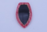 NGP211 30*50mm fashion dyed rhodochrosite & black stone pendant