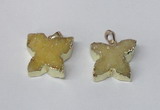 NGP2110 15*20mm - 18*25mm butterfly druzy agate gemstone pendants