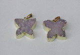 NGP2111 15*20mm - 18*25mm butterfly druzy agate gemstone pendants