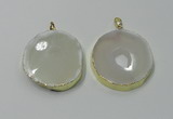 NGP2122 35*40mm - 40*45mm freeform druzy agate gemstone pendants