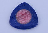 NGP213 45*45mm fashion dyed rhodochrosite & lapis lazuli gemstone pendant