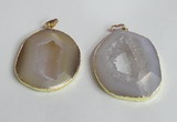 NGP2221 30*40mm - 40*45mm freeform druzy agate gemstone pendants