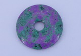 NGP224 5*30mm fashion synthetic ruby zoisite gemstone donut pendant