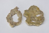 NGP2241 40*50mm - 45*55mm freeform plated druzy agate pendants