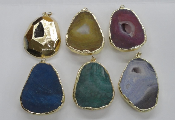 NGP2247 30*40mm - 40*45mm freeform druzy agate gemstone pendants