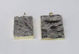 NGP2249 30*40mm - 40*45mm rectangle druzy agate gemstone pendants