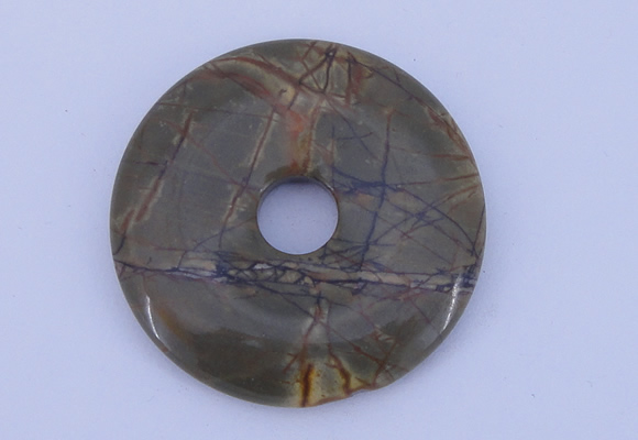 NGP225 7*50mm fashion picasso jasper gemstone donut pendant