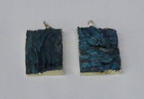 NGP2250 30*40mm - 40*45mm rectangle druzy agate gemstone pendants