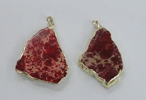 NGP2284 30*40mm - 40*50mm freeform sea sediment jasper pendants