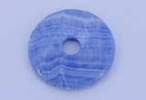 NGP230 7*50mm fashion dyed blue lace agate gemstone donut pendant