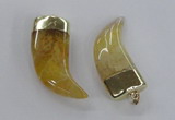 NGP2308 25*60mm - 28*65mm oxhorn agate gemstone pendants