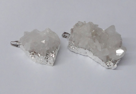 NGP2328 20*30mm - 25*35mm nuggets druzy quartz pendants