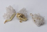 NGP2335 20*30mm - 25*35mm nuggets druzy quartz pendants