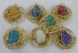 NGP2350 52mm - 55mm freeform druzy agate gemstone pendants