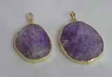 NGP2369 25*35mm - 35*45mm freefrom lavender amethyst pendants