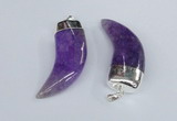 NGP2378 20*48mm - 22*50mm oxhorn agate gemstone pendants