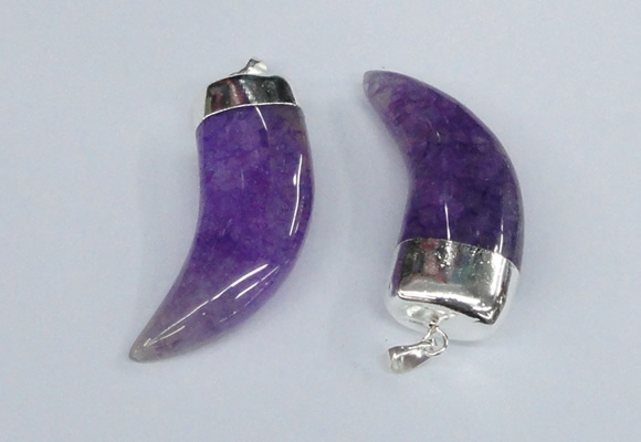 NGP2378 20*48mm - 22*50mm oxhorn agate gemstone pendants