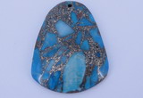 NGP238 37*47mm dyed golden turquoise & pyrite gemstone pendants