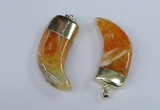 NGP2385 20*48mm - 22*50mm oxhorn agate gemstone pendants