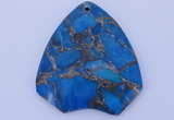 NGP239 39*45mm dyed golden turquoise & pyrite gemstone pendants