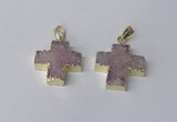 NGP2400 25*26mm - 27*28mm cross druzy agate pendants wholesale