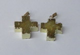 NGP2401 25*26mm - 27*28mm cross druzy agate pendants wholesale