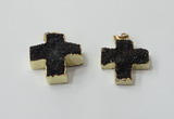 NGP2404 25*26mm - 27*28mm cross druzy agate pendants