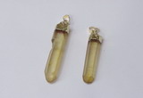 NGP2418 10*45mm - 12*55mm sticks dyed white crystal pendants