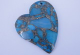 NGP242 39*47mm dyed golden turquoise & pyrite gemstone pendants