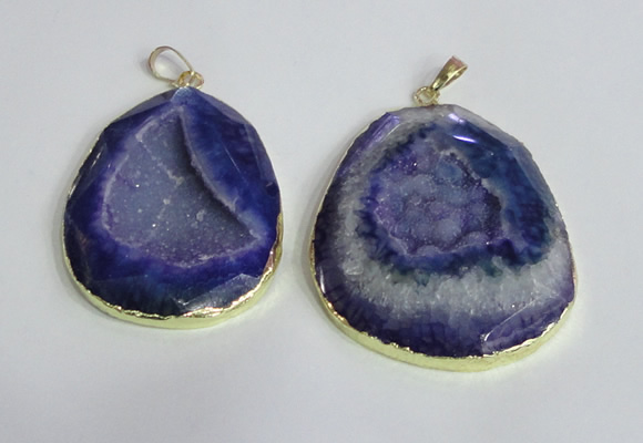 NGP2433 30*40mm - 40*45mm freeform druzy agate pendants wholesale