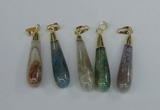 NGP2438 10*40mm teardrop agate gemstone pendants wholesale